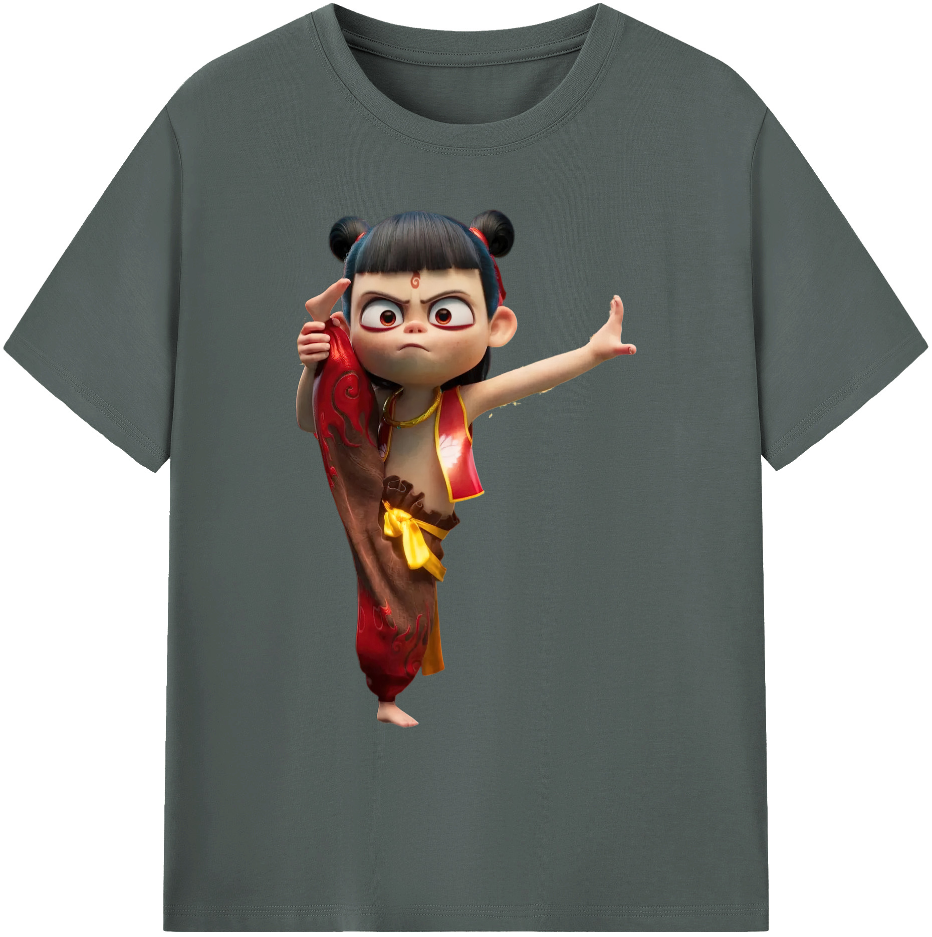 （画像用） Ne Zha 2 ナタ 魔童の大暴れ 綿100％ メンズ半袖Tシャツ｜肌触りやわらか＆通気性